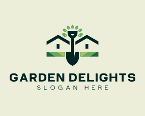 Housing Shovel Landscaper logo design