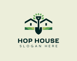 Housing Shovel Landscaper logo design