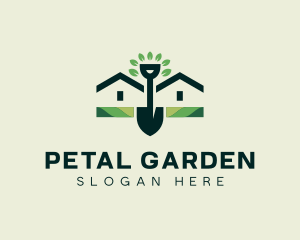 Housing Shovel Landscaper logo design