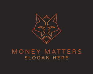 Red Geometric Fox logo design