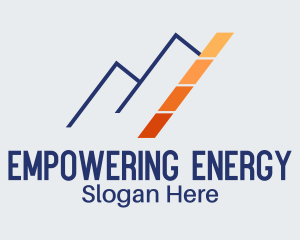 Minimalist Mountain Energy Gauge logo design