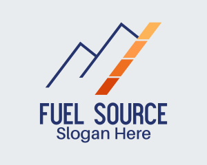 Minimalist Mountain Energy Gauge logo design