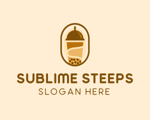 Milk Tea Tapioca Drink logo