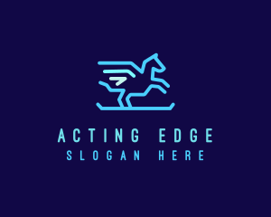 Flying Pegasus Horse logo design