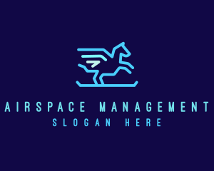 Flying Pegasus Horse logo