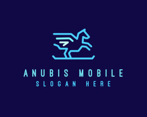 Flying Pegasus Horse logo design