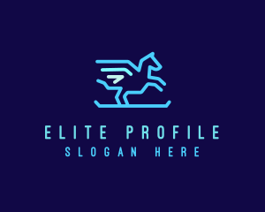 Flying Pegasus Horse logo design