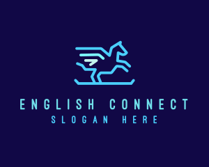 Flying Pegasus Horse logo design