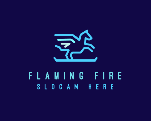 Flying Pegasus Horse logo design