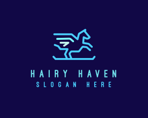 Flying Pegasus Horse logo design