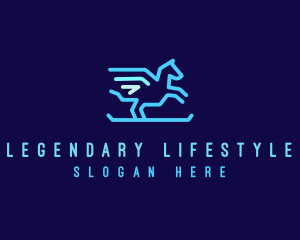 Flying Pegasus Horse logo