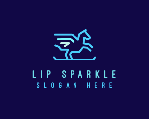 Flying Pegasus Horse logo design