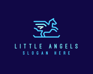 Flying Pegasus Horse logo design