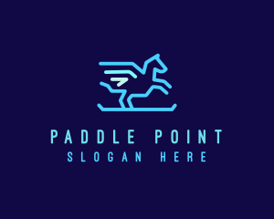 Flying Pegasus Horse logo design