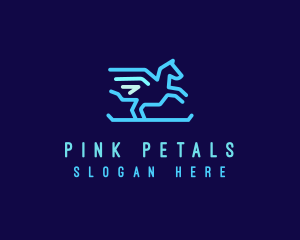 Flying Pegasus Horse logo design