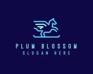 Flying Pegasus Horse logo design