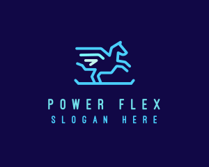 Flying Pegasus Horse logo design