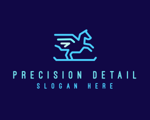 Flying Pegasus Horse logo design