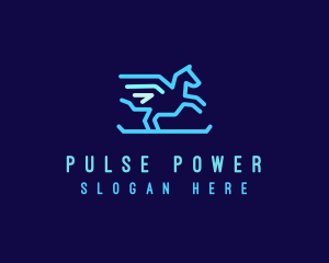 Flying Pegasus Horse logo design