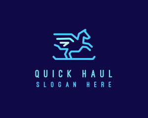 Flying Pegasus Horse logo design