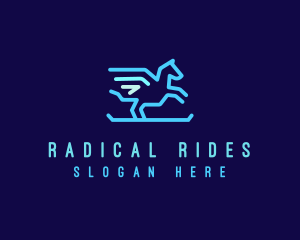 Flying Pegasus Horse logo design