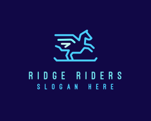 Flying Pegasus Horse logo design