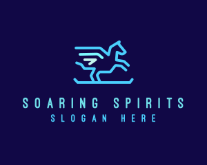 Flying Pegasus Horse logo