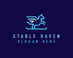 Flying Pegasus Horse logo