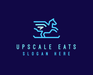 Flying Pegasus Horse logo design