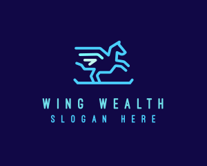 Flying Pegasus Horse logo design