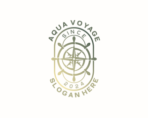 Navigation Compass Voyage logo design