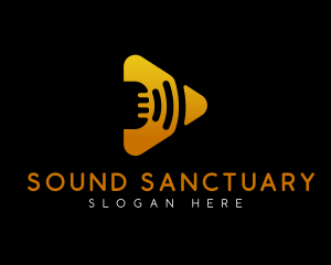 Microphone Play Sound logo design