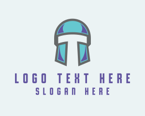 Gamer Helmet Letter T logo