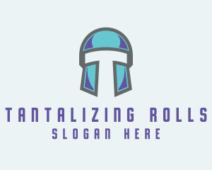 Gamer Helmet Letter T logo design