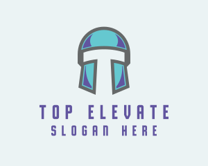 Gamer Helmet Letter T logo design