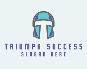 Gamer Helmet Letter T logo design