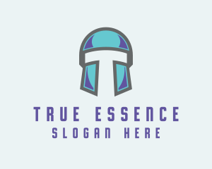 Gamer Helmet Letter T logo design