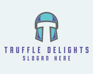 Gamer Helmet Letter T logo design