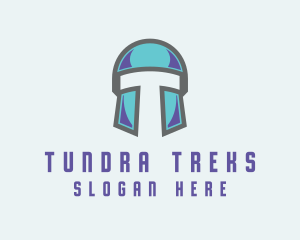 Gamer Helmet Letter T logo design