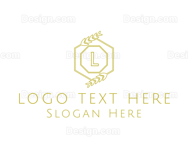 Luxury Laurel Hexagon Logo