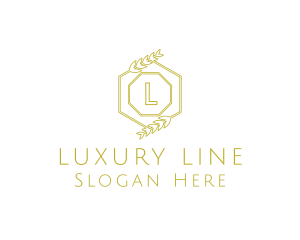 Luxury Laurel Hexagon logo design