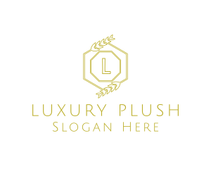 Luxury Laurel Hexagon logo design