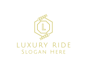 Luxury Laurel Hexagon logo design