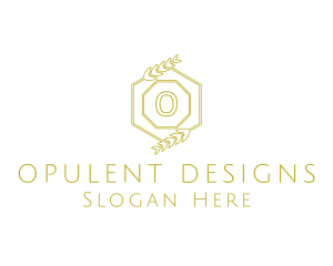 Luxury Laurel Hexagon logo design