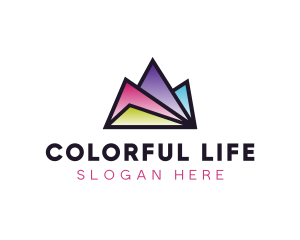 Multi Color Triangle Mountain  logo design