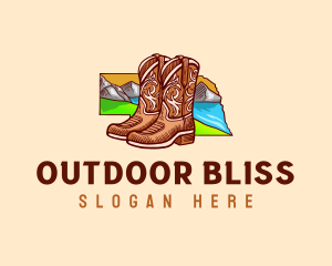 Cowboy Boots Nebraska logo design