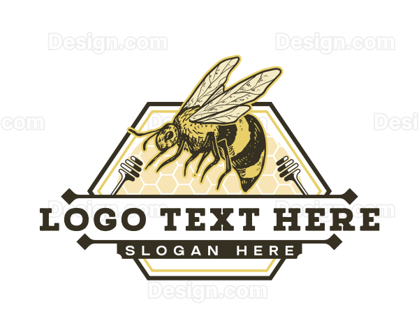 Bee Honey Hive Logo