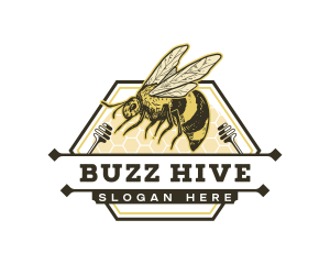 Bee Honey Hive logo design