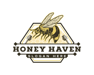 Bee Honey Hive logo design