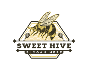 Bee Honey Hive logo design